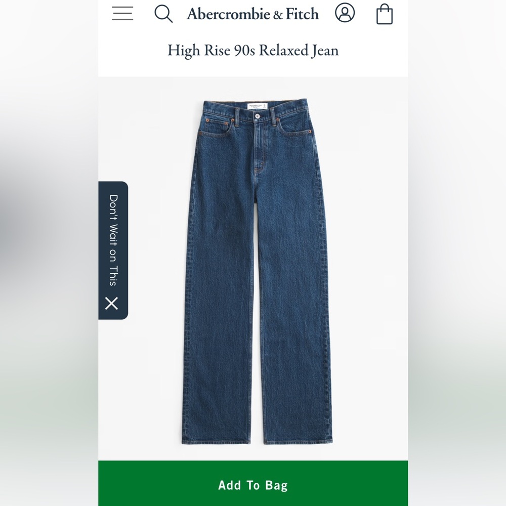 Abercrombie & Fitch The 90s Relaxed Jean High Rise